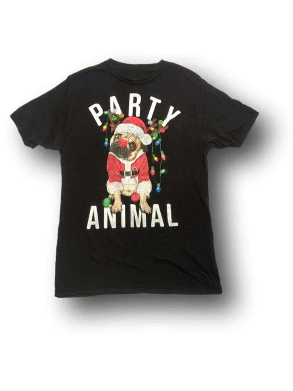 Pug dog Christmas tee